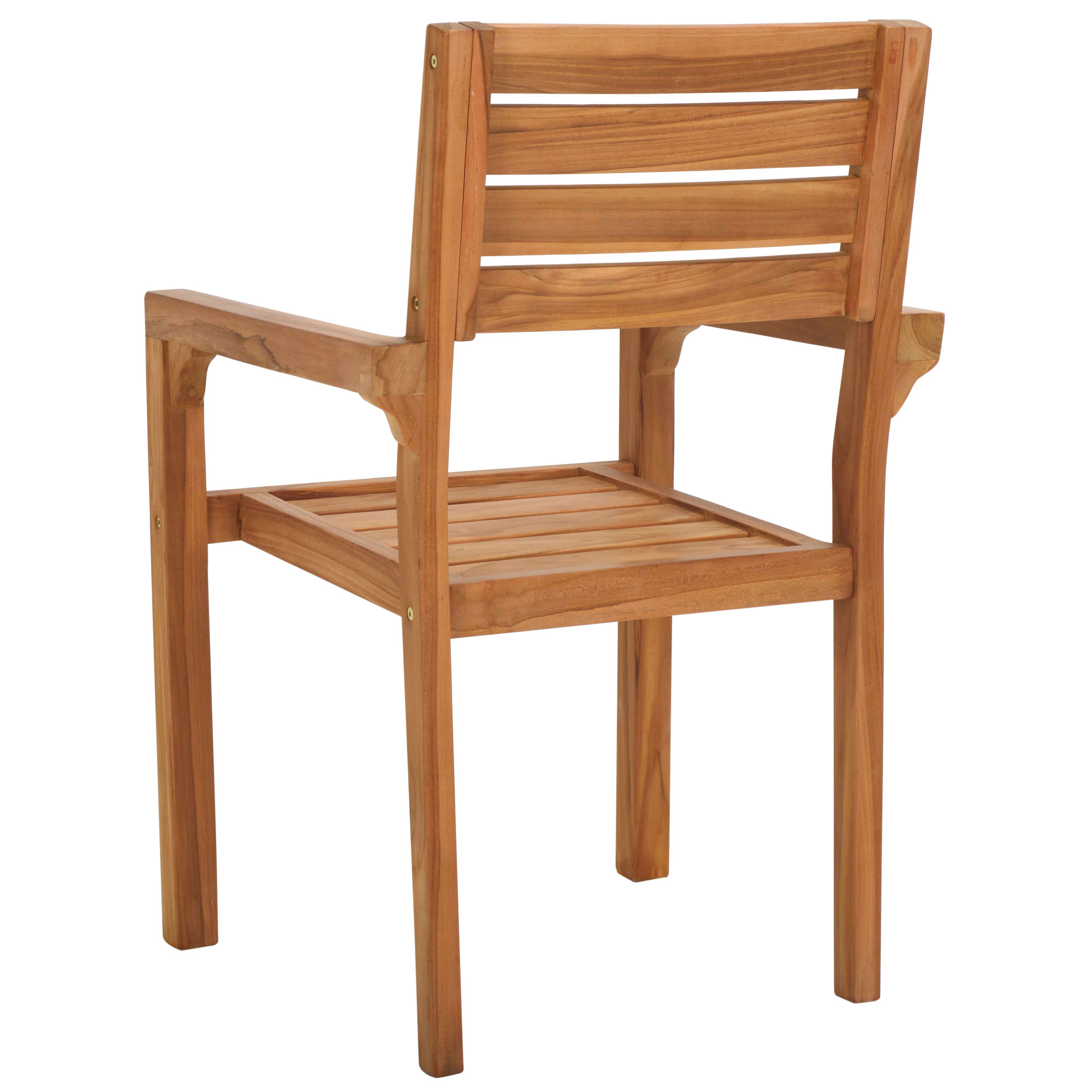 Safavieh Leon Wood Outdoor Dining Arm Chair - Set of 2, Natural
