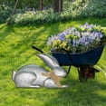 thumbnail image 2 of Attraction Design 18” Galvanized Easter Bunny Garden Statue, Durable, 2 of 7