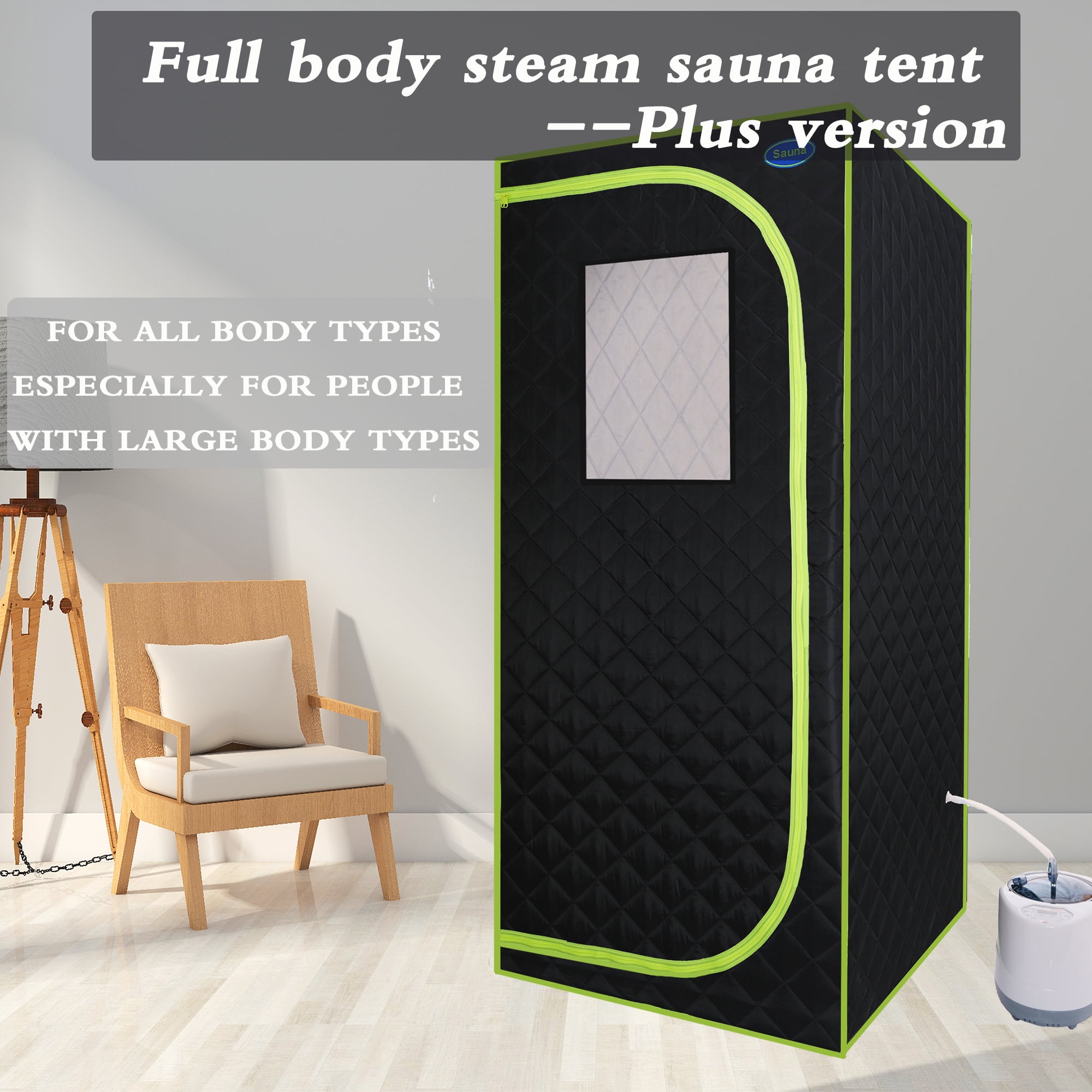 Full Size Steam Sauna Kit, Portable Sauna for Home Spa with Steam Generator, Remote Control and