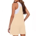 thumbnail image 5 of Tsesme Sleeveless Romper Shorts for Women Spaghetti Strap Shorts Jumpsuit Pleated Front Casual Overall Shorts with Pockets,Beige,L, 5 of 8