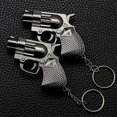 thumbnail image 2 of Red Flame Windproof Jet Lighter - Mini Gun Design Refillable Butane Lighter Keychain, Personalized Men's Gift, 2 of 5