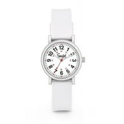 Speidel Womens White Scrub Petite Watch for Medical Professionals - Easy to Read Small Face, Luminous Hands, Silicone Band, Second Hand, Military Time for Nurses, Students in Scrub Matching Colors