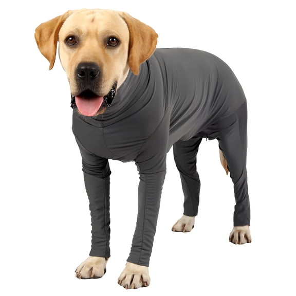 GASTROPOD Dog Onesie After Surgery Pet Surgical Recovery Suit Anti Shedding Bodysuit for Female Male Dog Long Sleeve Claming Pajamas with Legs Grey/M