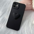 thumbnail image 4 of Cute 3D Love Heart Phone Case for iPhone 11 6.1 inch with Anti-Fall Lens Cameras Cover Protection Slim Dustproof Protective Cover Aesthetic Design for Women Girls, Black, 4 of 9