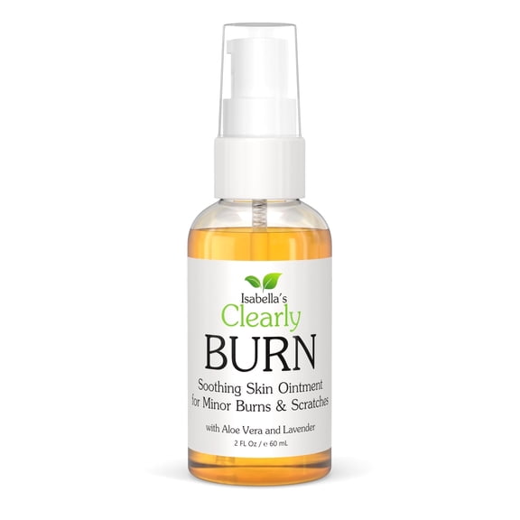 Isabella's Clearly BURN Soothing Aloe Vera Ointment for Minor Skin Burns, Scratches, Scalds, Sunburn, Scars, Rashes | Fast Acting Natural Remedy Made in USA