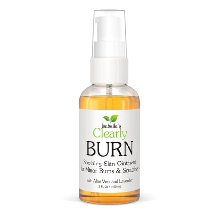 Isabella's Clearly BURN Soothing Aloe Vera Ointment for Minor Skin Burns, Scratches, Scalds, Sunburn, Scars, Rashes | Fast Acting Natural Remedy Made in USA