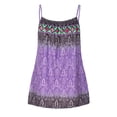 thumbnail image 4 of Daeful Débardeur Sans Manches pour Femmes Été Bretelles Spaghetti T-Shirts Bohèmes Violet S, 4 of 9
