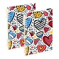 thumbnail image 2 of Cute Hearts Ring Binder Notebook Journey Note Diary College Ruled Spiral Notebook Study Loose Leaf Paper A5 60 Pages, 2 of 8