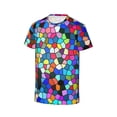 thumbnail image 3 of Honeii Colorful Tie Dye Stained Glass 2 Print Kids Boy T-Shirt,Breathable Round Neck Tee,Stylish Summer Tee for Boys, for Outdoor Activities and Casual Wear, 3 of 7