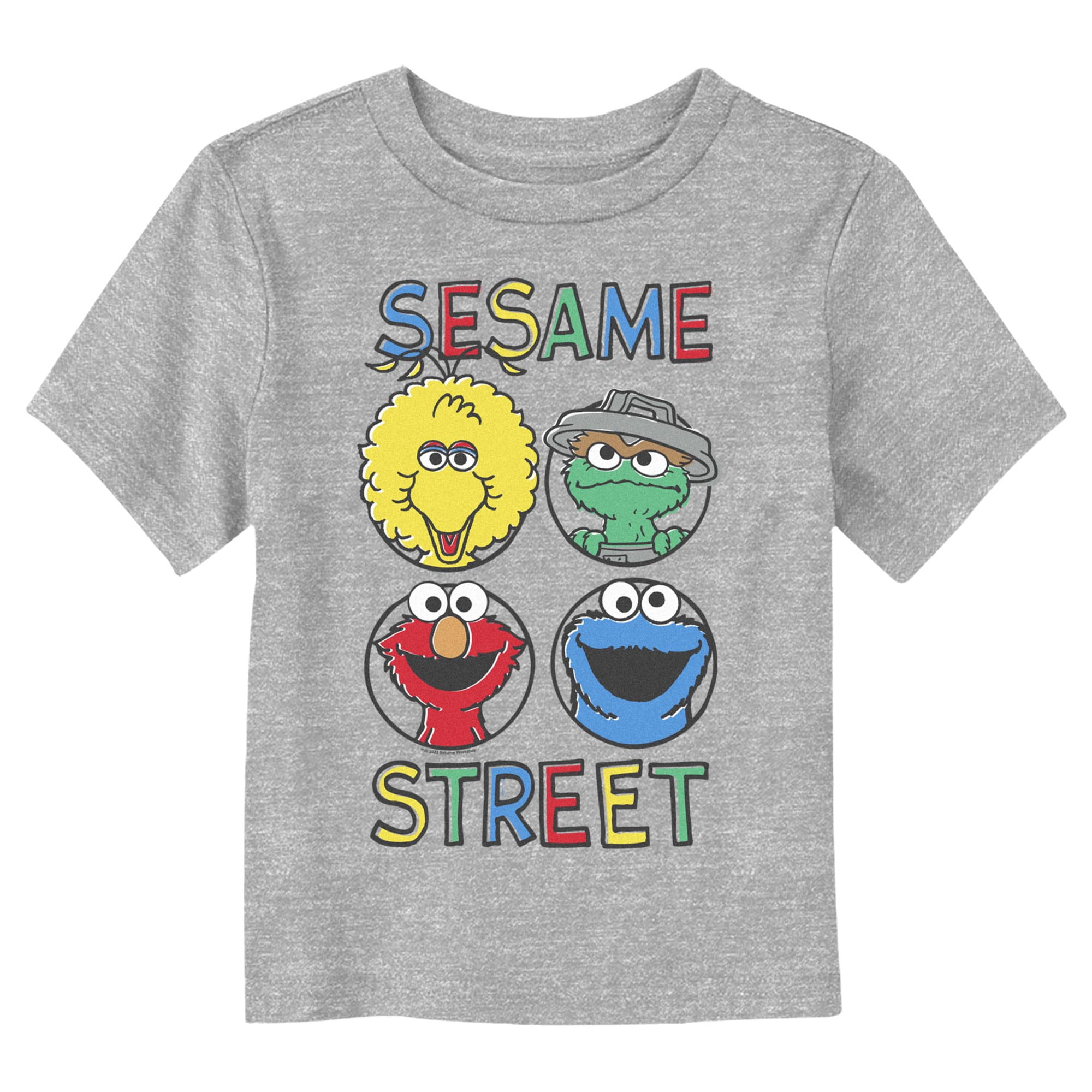 Toddler's Sesame Street Four Circle Primary Colors Grid Graphic T-Shirt