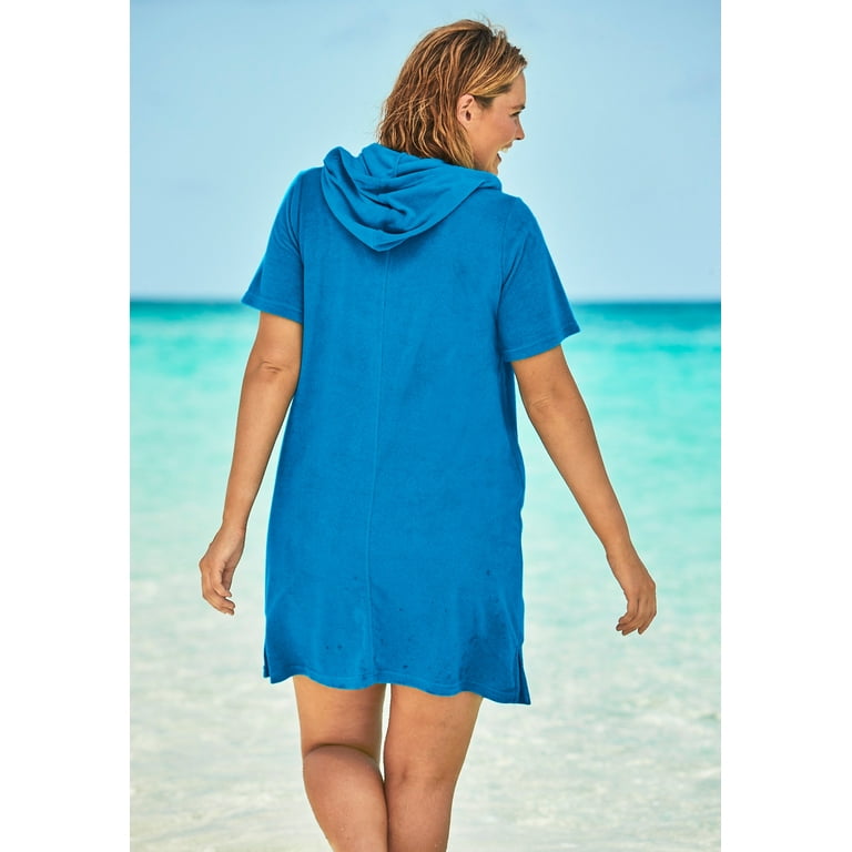 Swimsuits For All Women's Plus Size Hooded Terry Swim Cover Up 30