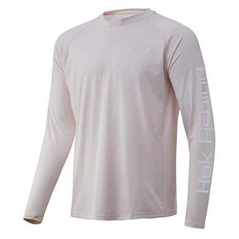 HUK Men's KC Pursuit Long Sleeve Sun Protecting Fishing Shirt,  Dorado-Barley Pink, 3X-Large