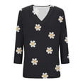 thumbnail image 4 of WRKEKC 3/4 Length Sleeve Womens Tops V Neck Plaid Print Loose Fit Comfortable Casual T-Shirts for Women, 4 of 7