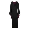 thumbnail image 4 of Women's Gothic Ruffle Bell Sleeve Corset Halloween Costume Plus Size Dress Pattern Print Necklace Trim Dress, 4 of 4