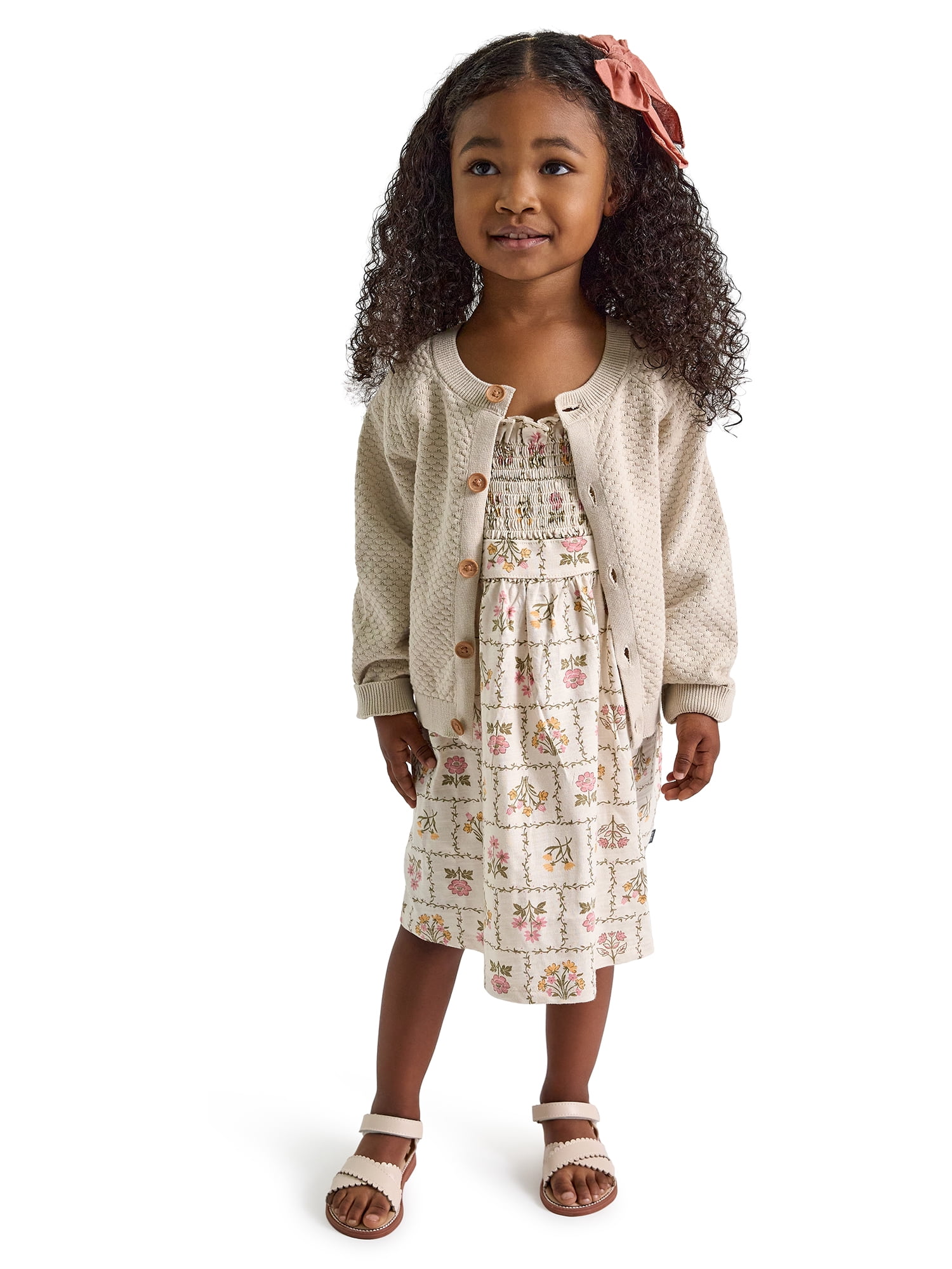 Modern Moments by Gerber Toddler Girl Smocked Pinafore Dress, Sizes 12 Months - 5T
