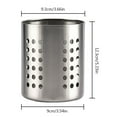 thumbnail image 4 of Soporte para cubiertos de utensilios de cocina de acero inoxidable con orificios de drenaje para cocina/hogar/oficina, 4 of 8