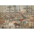thumbnail image 3 of Maurice Prendergast 24x18 Black Modern Framed Museum Art Print Titled - Docks, East Boston (1900-1904), 3 of 5