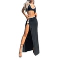 thumbnail image 4 of VISgogo Traje casual para mujer, sin mangas, sin espalda, con cuello halter y falda larga dividida de cintura alta VISgogo  moda, 4 of 9
