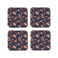 thumbnail image 2 of Kll Square Drink Coasters Set Of 4,Pu Leather Absorbent Coasters Set Decorative Coffee Cup Coasters Housewarming Gift For Home Decor-Cute Foxes, 2 of 9