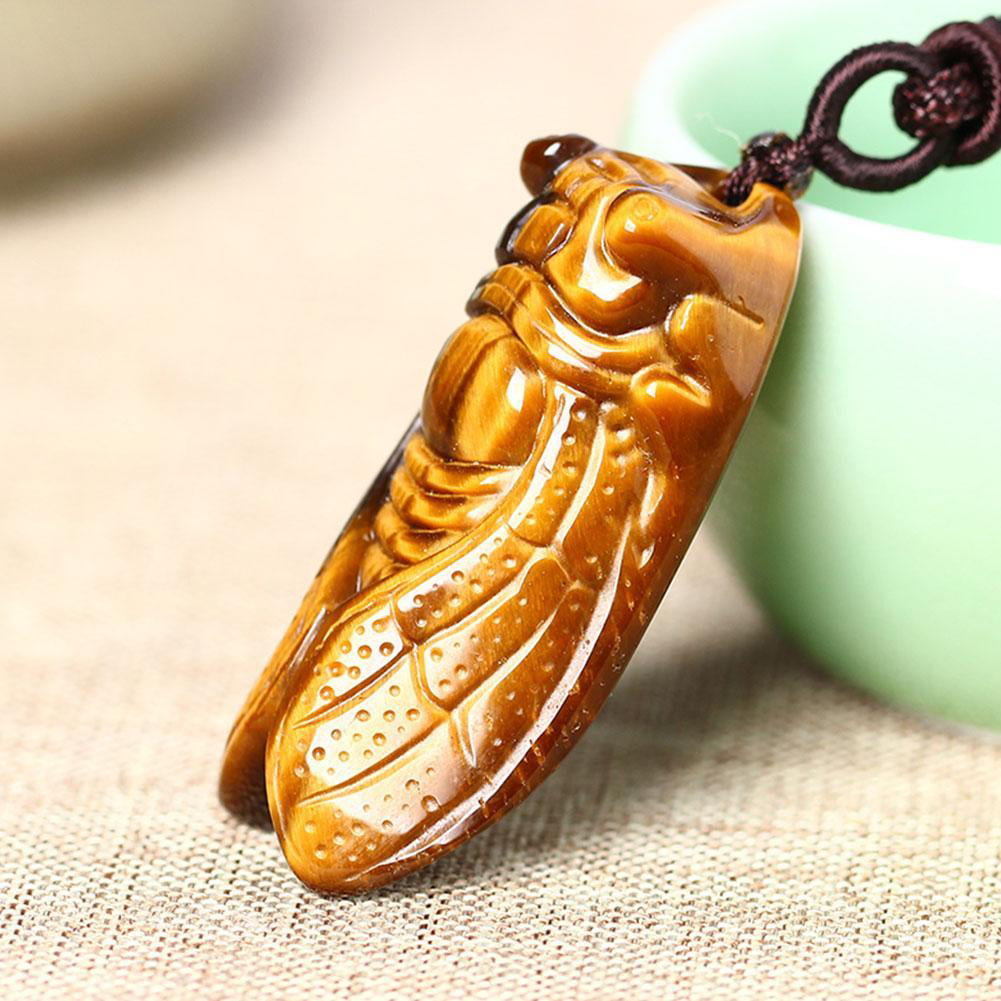 Tiger's-Eye Stone Gemstone Natural Pendant Crystal Cicada Carved Low Price F8Q3 