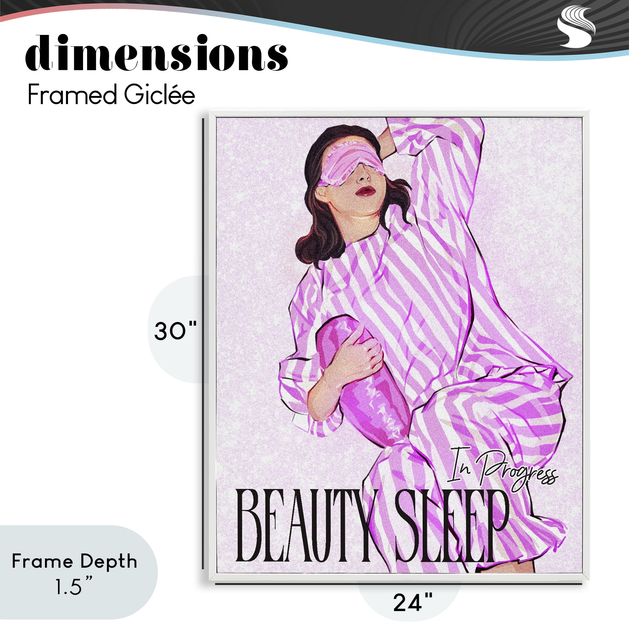 Stupell Industries Beauty Sleep In Progress White Framed Giclee Art, design by Ziwei Li