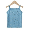thumbnail image 2 of EnJoCho Toddler Summer Sling Little Girls Cool Vest Pure Cotton Tops Cute Purple Bunny Floral Print Sleeveless Tops Small Children's Vest Bottom Clothes, 2 of 4
