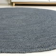 thumbnail image 6 of JONATHAN Y ANSA 4' Round Area Rug, Zara Braided Coastal Cottage Jute - Blue, RNF116C-4R, 6 of 6