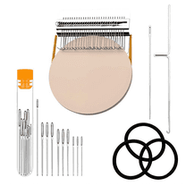 New Small Darning Speedweve Tool, PatchMaker Weaving for Mending Jeans, Socks & Clothes, Portable Loom Knitting Kit for Beginners, Quick Repair Sewing & DIY Weaving Crafts (Silver*28Hooks)