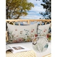thumbnail image 3 of Spring Blossom Flowers with Butterfly Outdoor Pillow Covers Set of 2,Decorative Waterproof Throw Pillow Case,Nature Field Vintage Burlap Cotton Linen Soft Cozy Cushion Pillowcases, 3 of 7
