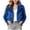 Blue, variant on EOYWHK Faux Fur Jacket for Women Notched Lapel Open Front Long Sleeve Fuzzy Cropped Cardigan Casual Warm Winter Coats Outerwear With Side Pockets Gray S