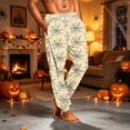 thumbnail image 4 of Mens Halloween Pajamas Cute Pumpkin Ghost Lounge Print Pj Pants Hallowmas Drawstring Lightweight Soft Sleep Pants For Men, 4 of 5