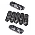 thumbnail image 3 of CheroCar Car Front Grill Mesh Inserts Cover Frame Trim Kits for Jeep Wrangler JK 2007-2015,Black, 3 of 9