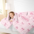 thumbnail image 3 of Erosebridal Pink Bow Tie Initial C Twin Bedding Sets 7-Piece For Children Teens,Cute Love Heart Print Bedding Comforter Set For Girls,Pink Reversible, 3 of 6