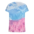 thumbnail image 4 of Women Femmes Été Hauts Tiy-dye Imprimé Gradient Col Rond Manches Courtes Tee Tops Casual T-Shirt pour, 4 of 4