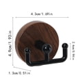 thumbnail image 2 of Zeyigg Suction Cup Dual Hooks, No-Drill No-Damage Wood Grain Round Disc Wall Hanger for Bathroom, Shower, Kitchen Hanging Towels Robes,B, 2 of 6