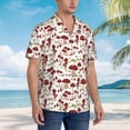 thumbnail image 3 of Sikiie Mushroom Print Men's Hawaiian Shirt, Summer Beach Button Pocket Short Sleeve T-Shirt,Medium, 3 of 7