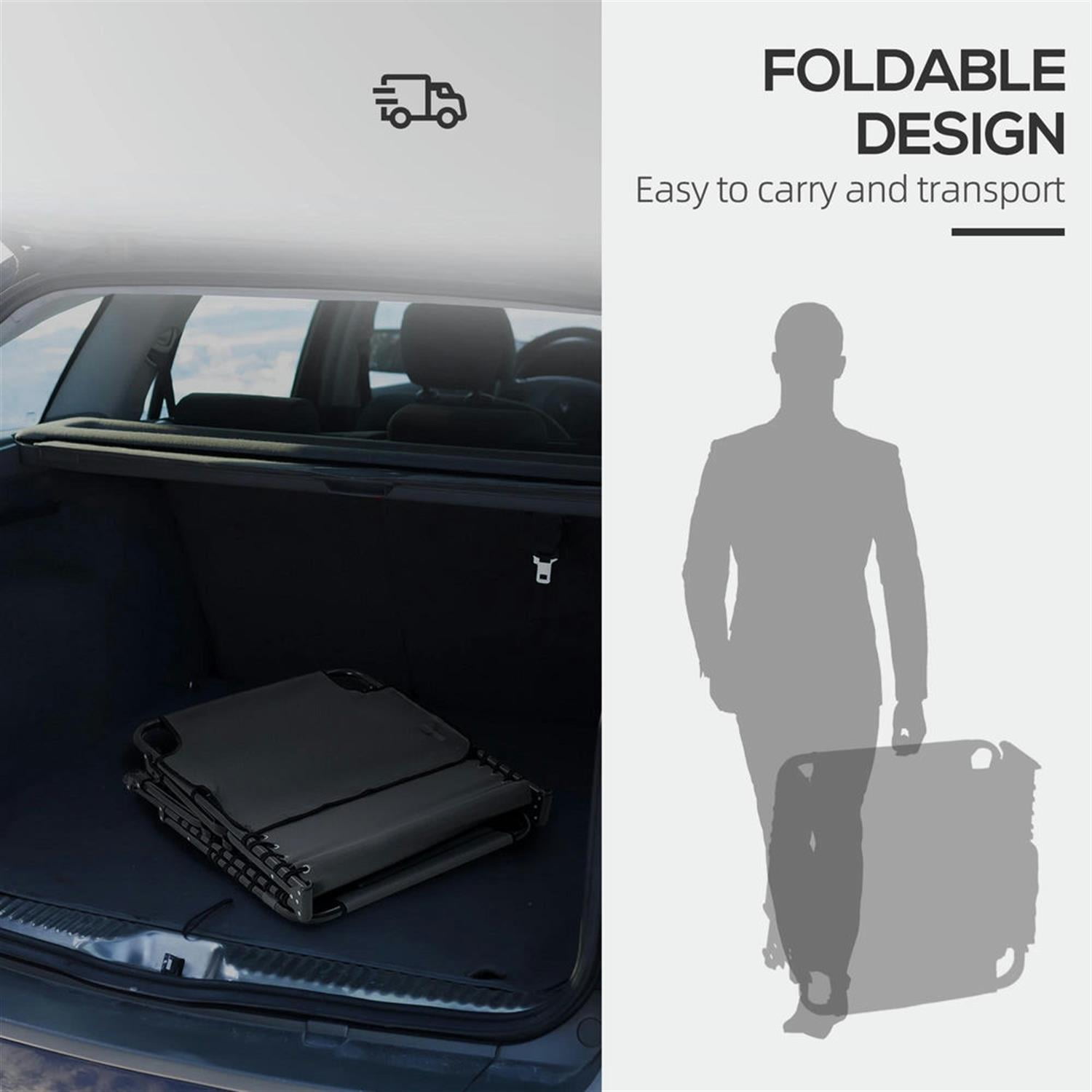 Demi Bonn Outdoor Folding Chaise Lounger with 5-Position Reclining, Built-in Reading Grommet, Side Storage, Pillow Relaxation for Sunbathing, Gray