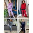 thumbnail image 5 of Ekouaer Womens Pajamas Sets Velvet Long Sleeve Jogger Pjs Soft Sleepwear 2 Piece Lounge Sets Casual Tracksuits, 5 of 6