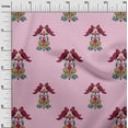 thumbnail image 2 of oneOone Silk Tabby Fabric Leaves|Bird & Floral Block Print Sewing Fabric BTY 42 Inch Wide, 2 of 4