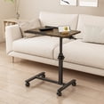 thumbnail image 5 of Mobile Laptop Stand for Couch Overbed Table with Wheels Adjustable Height Tilting Sofa Laptop Bed Table Rolling Cart Medical Overbed Tables-Brown, 5 of 5
