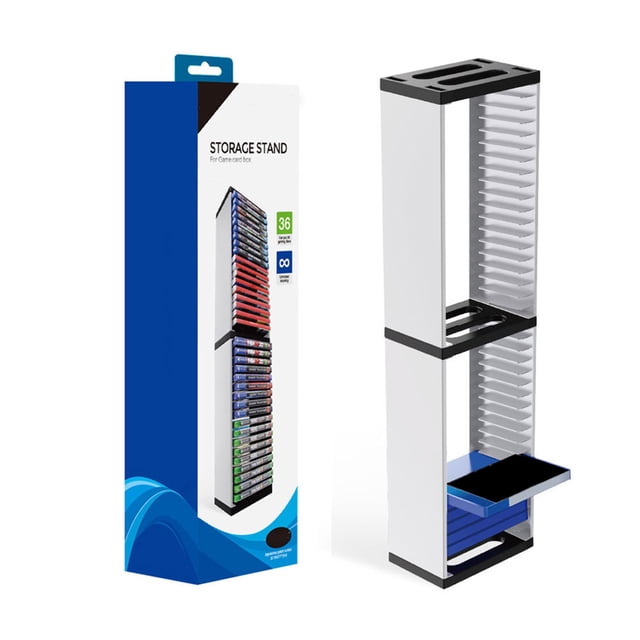 Torre de Almacenamiento de VideoJuegos Doble, Ambiental de ABS Video de VideoJuego Display Disces Store 36 Discos de Juego para Discos de Juegos