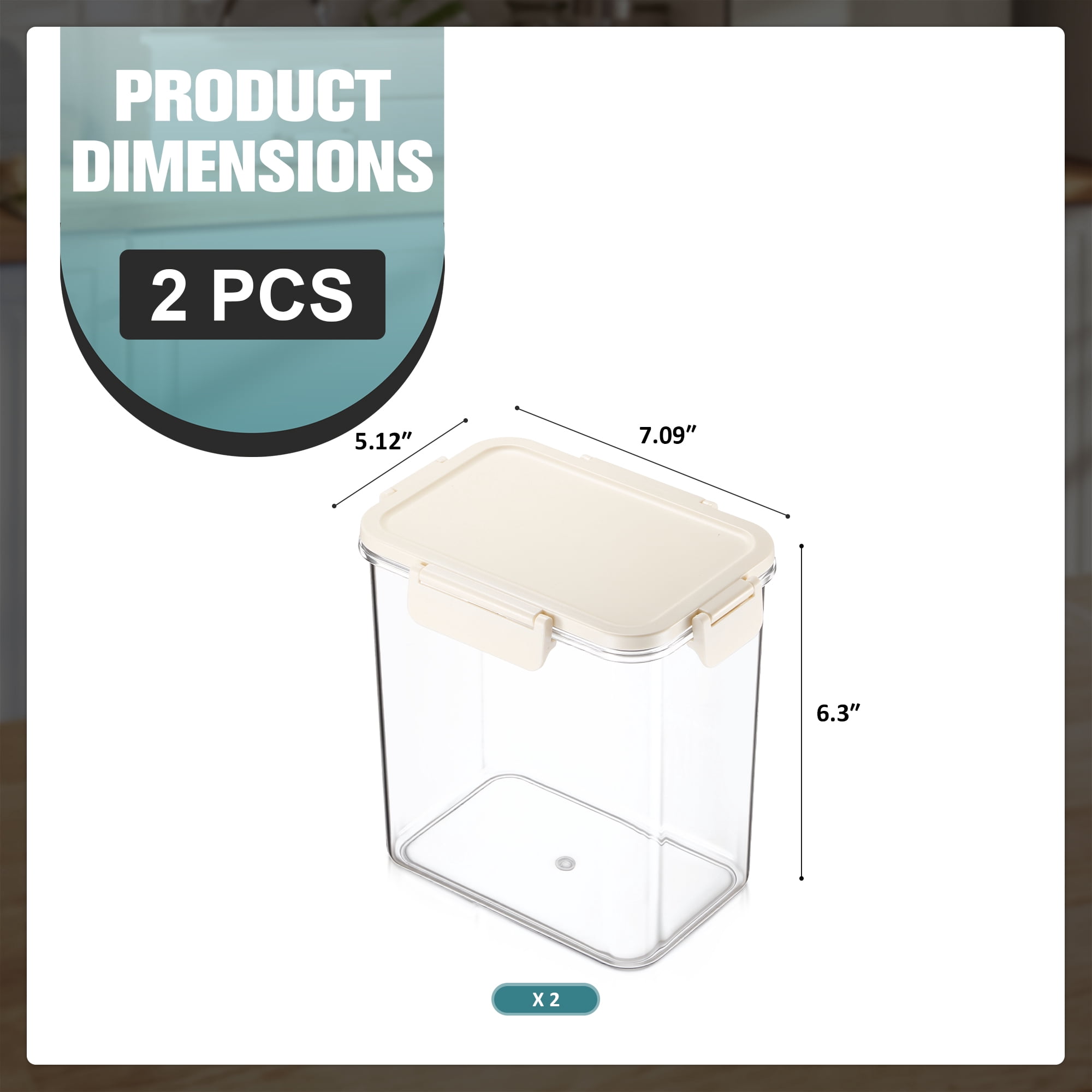 Sorbus 2-Pack Clear Medium Tall Rectangle Food Storage Containers with Lids, Stackable