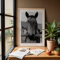 thumbnail image 6 of New Friend - Springville California Photography Horse Black and White Animal Farm Portrait Rustic Rural Oak Framed Wall Art Print 16 x 24 inches, 6 of 59