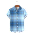 thumbnail image 6 of COSFO Plaid Mens Button Down Shirts Summer Short Sleeve Beach Shirt Loose Fit Vacation Collared Casual Men's Shirts, 6 of 7