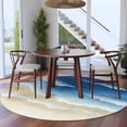 thumbnail image 3 of Navy Blue Ombre Ocean Round Area Rug 7Ft Washable Circle Rugs for Dorm Laundry Room, Watercolor Coastal Beach Waves Non-Slip Carpet Floor Mats Indoor Outdoor Carpet Runner Aesthetic Home Decor, 3 of 8