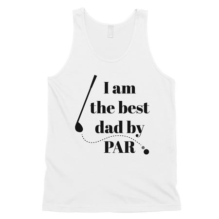 Best Dad By Par Golf Mens White Sleeveless Top (Best Golf Tees To Use)