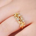 thumbnail image 2 of Silver & Stone Jewels 1.20 Ct Round Cut Cubic Zirconia Band Engagement Ring 14K Yellow Gold Plated, 2 of 4