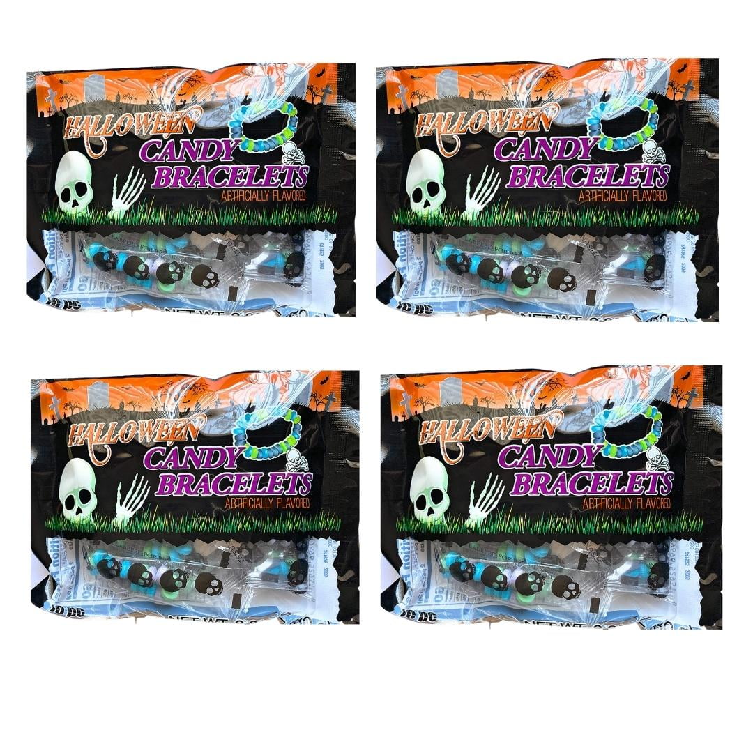 BCL Halloween Candy Bracelets Pack of 4, 2.82 oz. each Bag Candy Beads