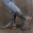 thumbnail image 2 of FRSASU Women Boots Clearance,Women'S Lace Up Zipper Solid Color Single Shoes High Heels Boots, 2 of 5