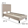 thumbnail image 4 of Flash Furniture Roxbury Twin Size Tufted Upholstered Platform Bed in Beige Fabric, 4 of 5